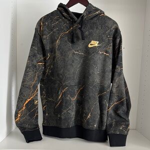Nike Men's Black and Orange Hoodie